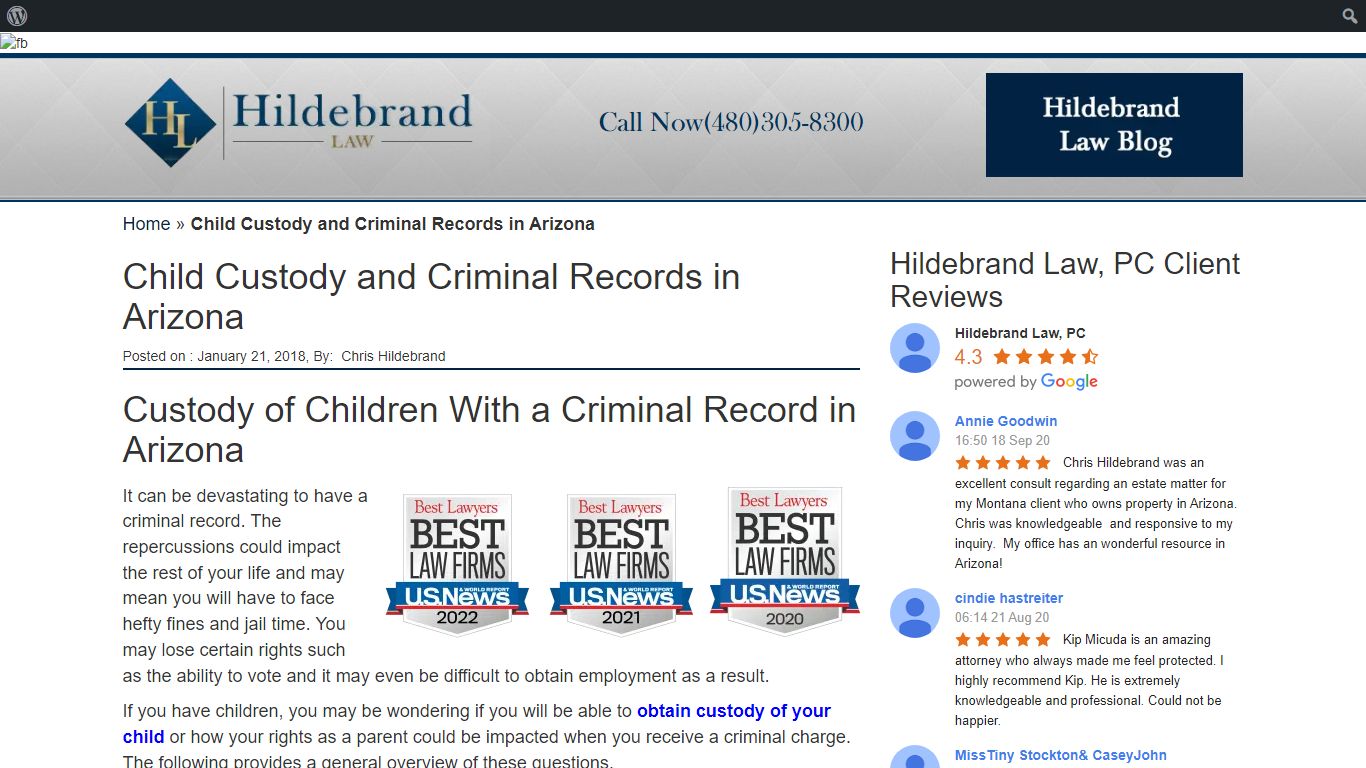Child Custody and Criminal Records in AZ | Hildebrand Law, PC